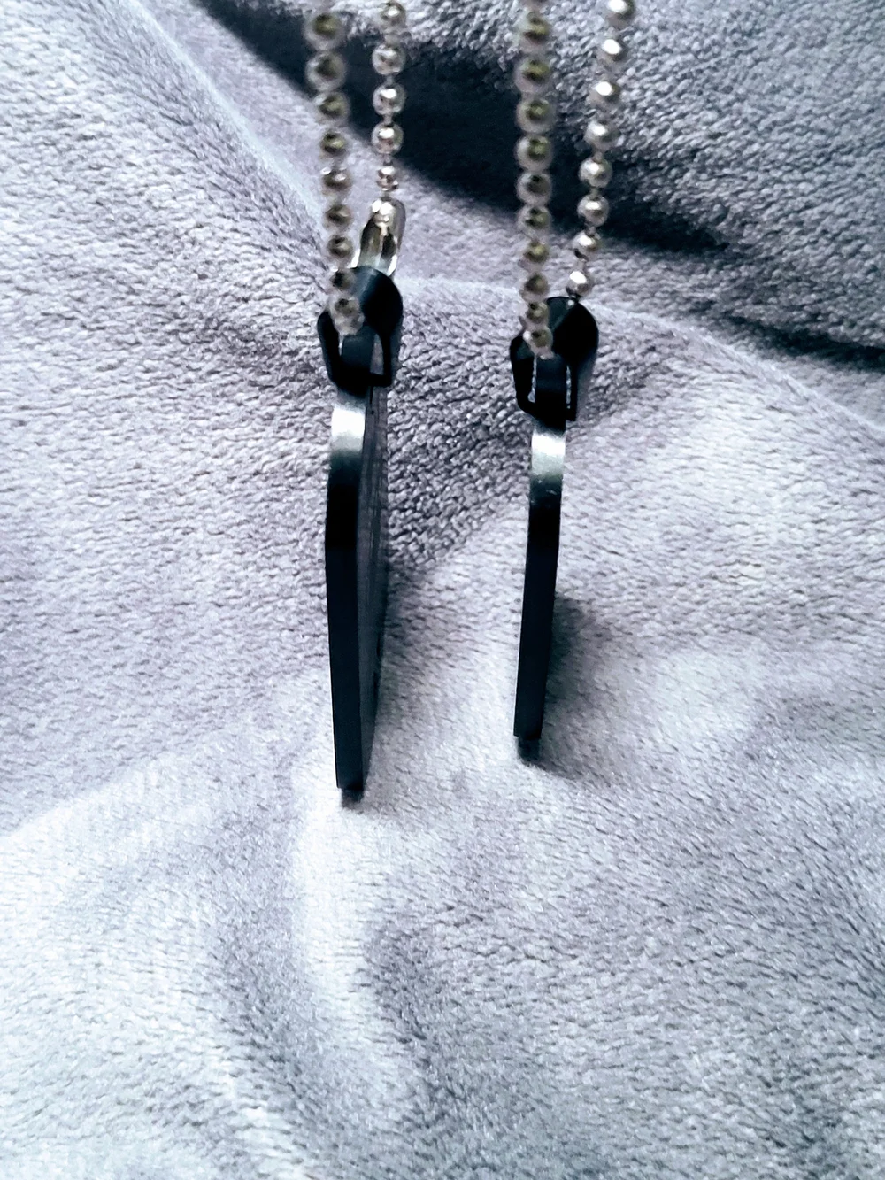 Black 'Her King' and 'His Queen' Stainless Steel Couple Dog Tag Necklaces
